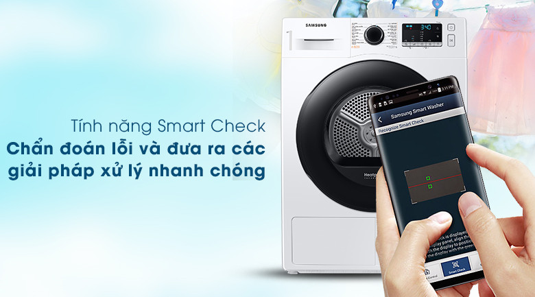Máy sấy bơm nhiệt Samsung 9 kg DV90TA240AE/SV