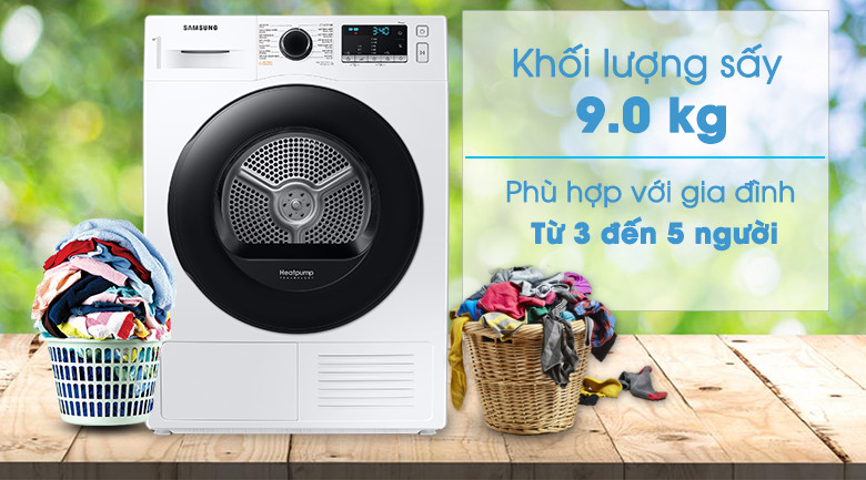 Máy sấy bơm nhiệt Samsung 9 kg DV90TA240AE/SV