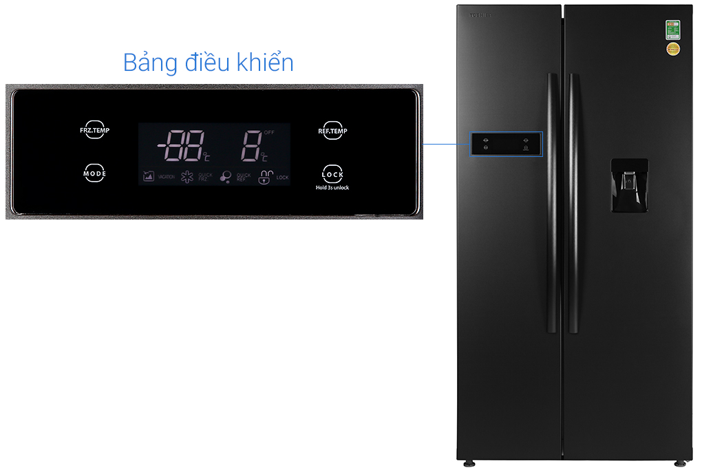 Tủ lạnh Toshiba Inverter 513 lít Side By Side GR-RS682WE-PMV(06)-MG
